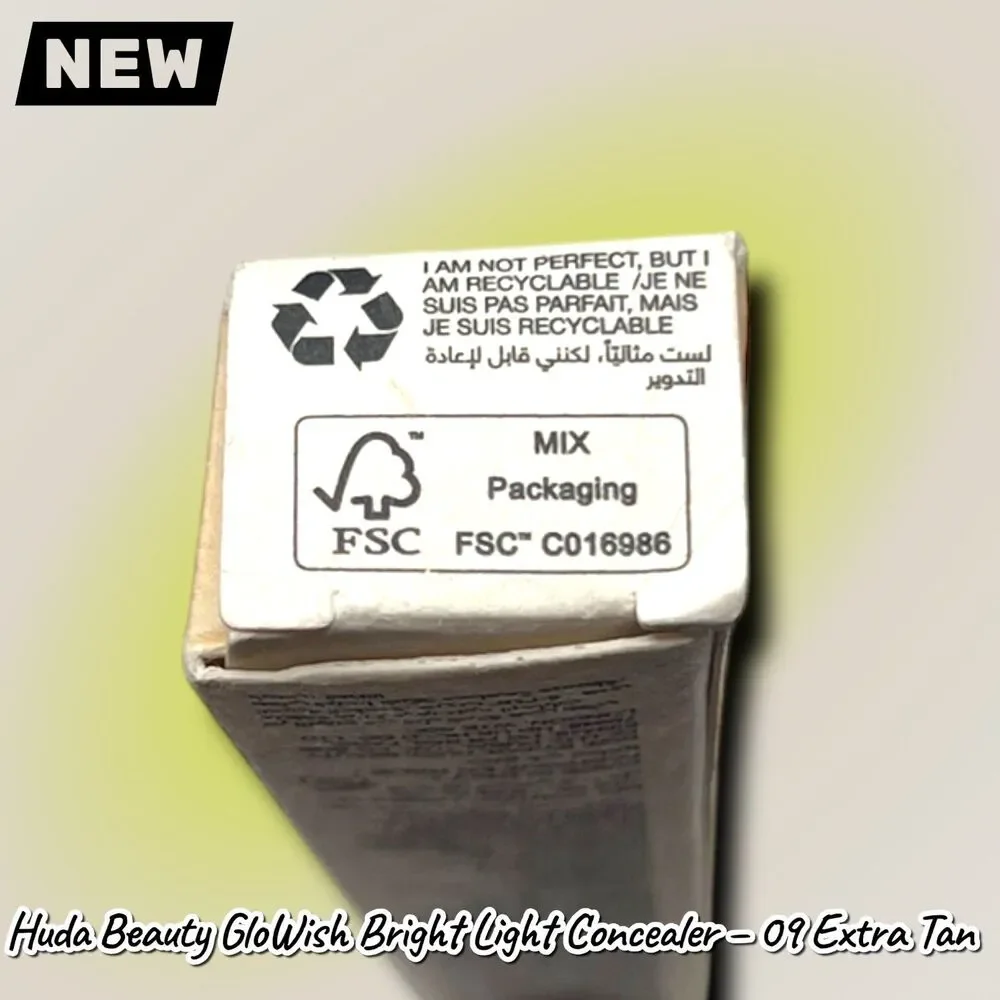 New Huda Beauty GloWish Bright Light Hydrating Sheer Concealer – 09 Extra Tan
